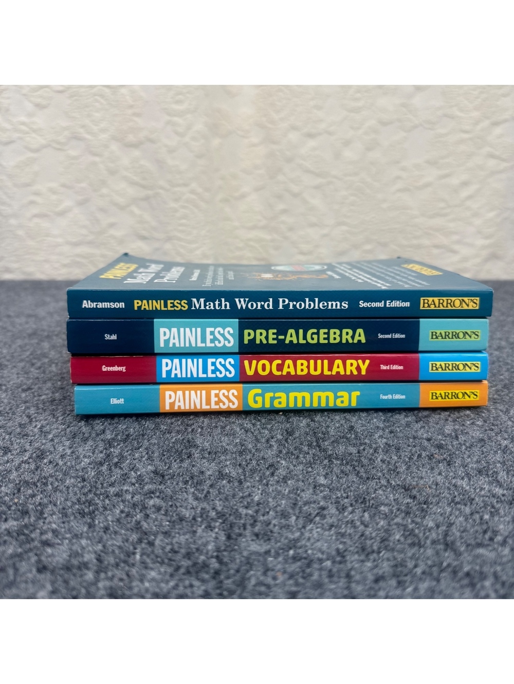 Barron’s Painless Study Guide Lot of 4 Math Pre-Algebra Grammar Vocabulary